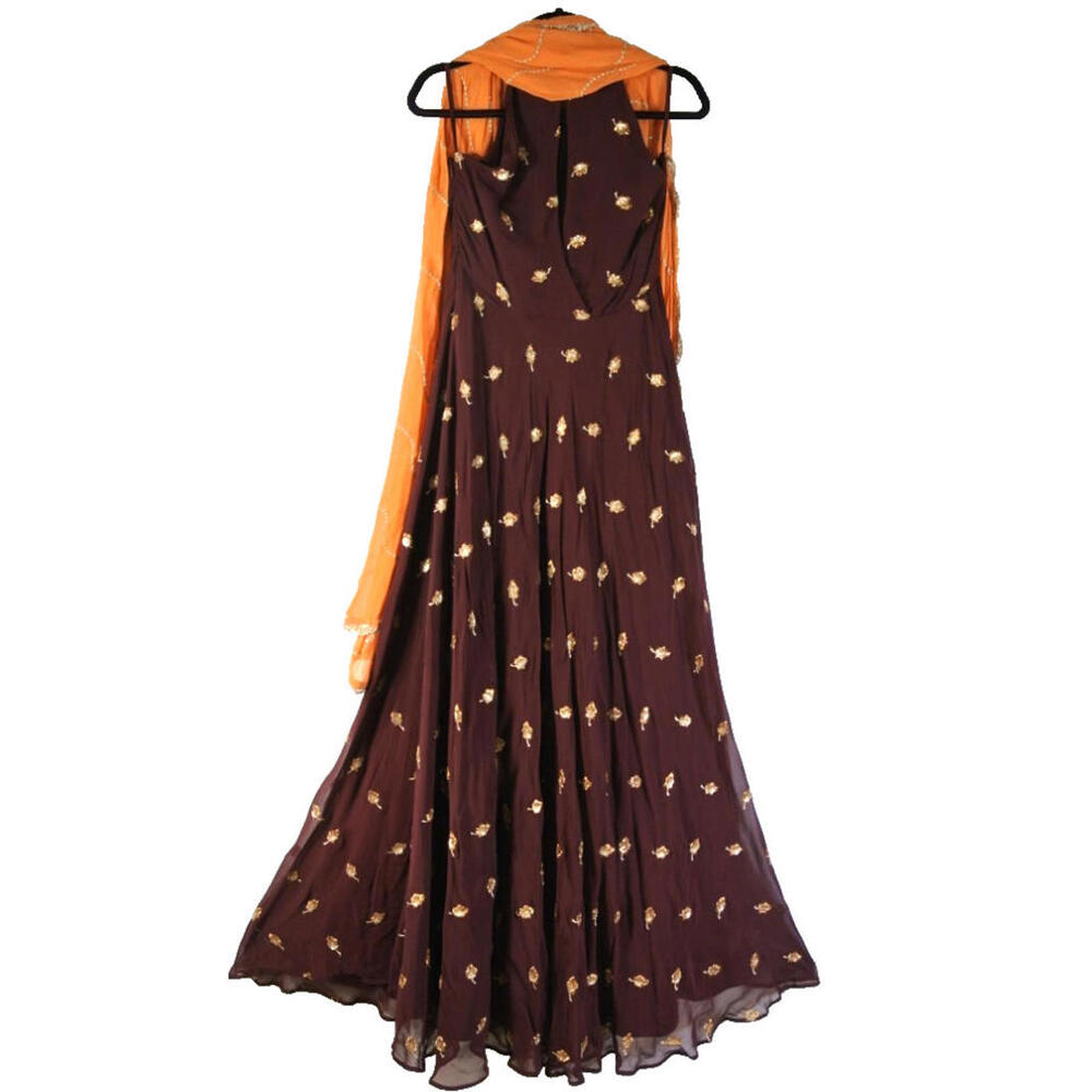 Sani Anjali Metallic Embroidered Nila Anarkali with Dupatta Size M #MD564 - Picture 8 of 12